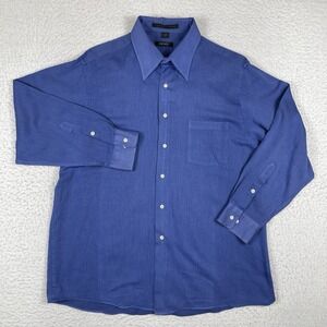 DKNY Shirt Mens 17-32/33 XL Blue Workwear Office Business Casual Commute Travel
